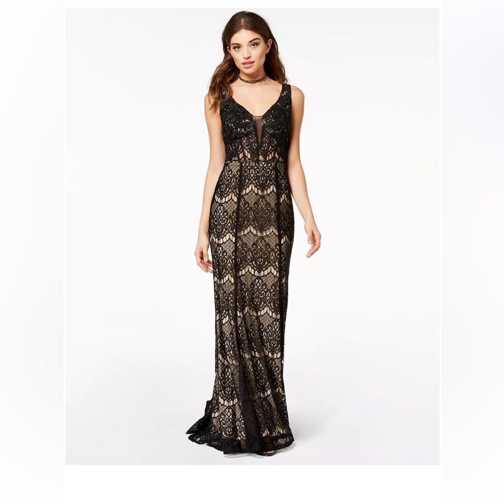 Lace Up Gown-Black Lace- Size 11